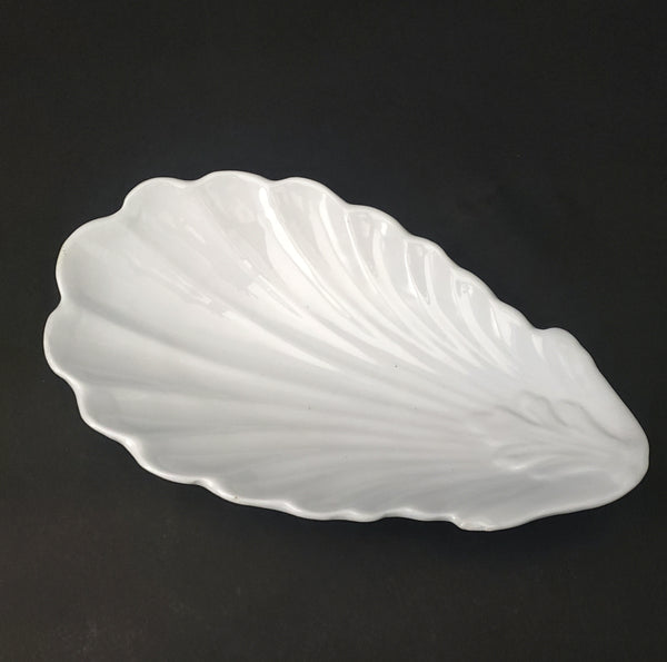 Antique White English Ironstone Celery Dish by W & E Core Burslem