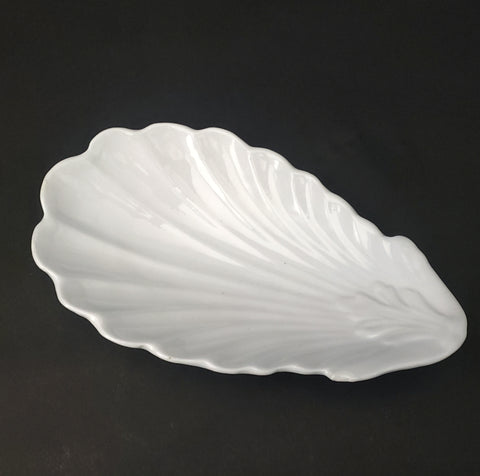 Antique White English Ironstone Celery Dish by W & E Core Burslem