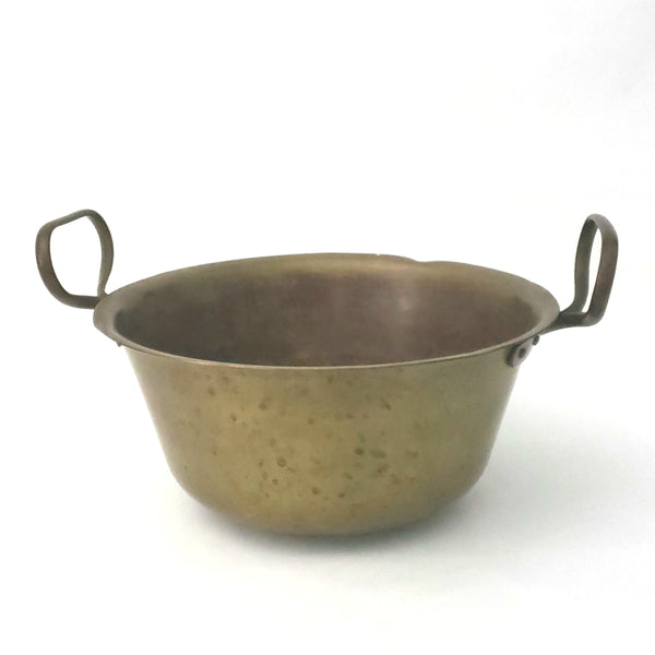 Antique Brass Candy Pot Kettle with Double Riveted Fixed Handles