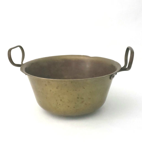 Antique Brass Candy Pot Kettle with Double Riveted Fixed Handles