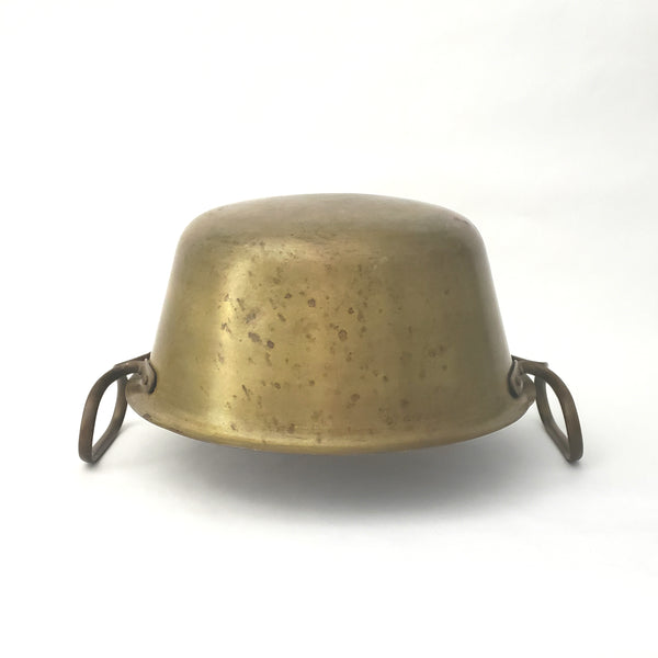 Antique Brass Candy Kettle Pot with Double Riveted Fixed Handles