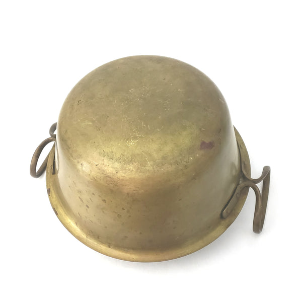 Antique Brass Candy Pot Kettle with Double Riveted Fixed Handles