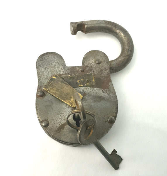 Confederate States Armory Style Padlock and 2 Keys Cast Iron and Brass