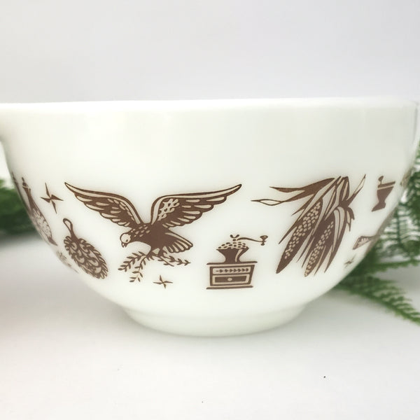 Vintage Pyrex Cinderella Mixing Bowls "Early American" Collection of 2 #441 and #442