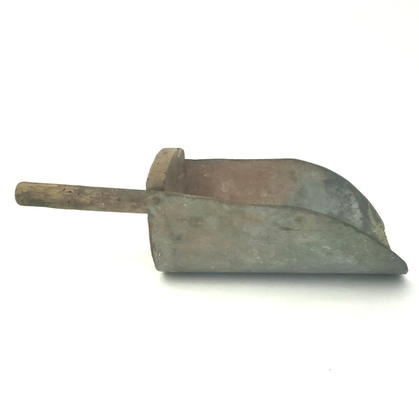 Antique Small Grain Scoop Wood and Metal - Rustic Farmhouse Accent