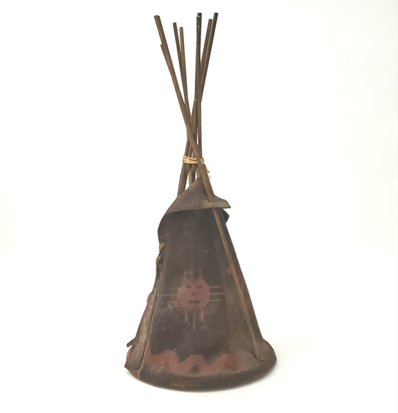 Vintage Leather Teepee Boy in Entrance - Southwestern Style Accent