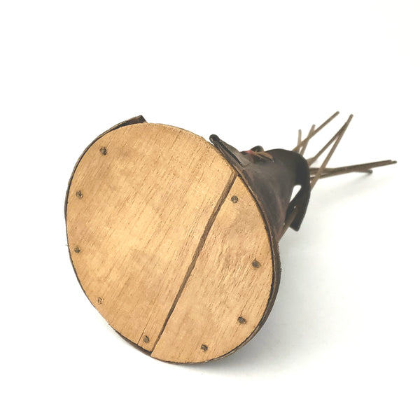 Vintage Leather Teepee Boy in Entrance - Southwestern Style Accent