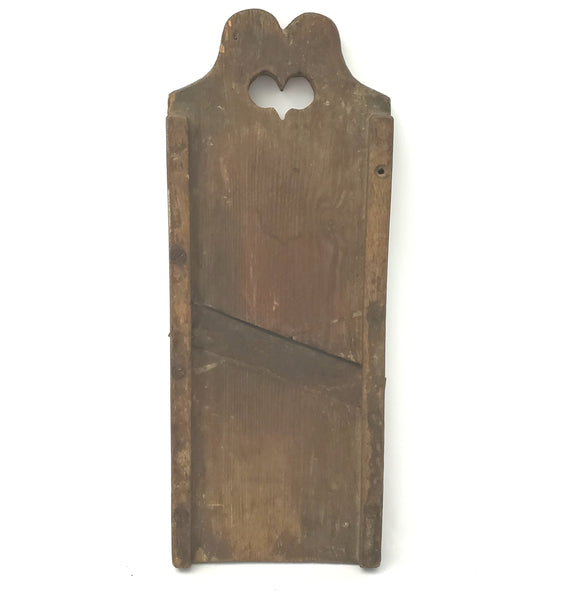 19th Century Pennsylvania Dutch Primitive Wooden Slaw Board Carved Heart Cut Out