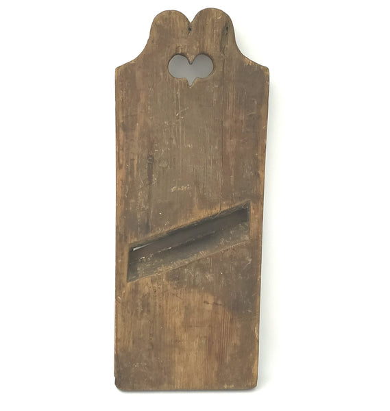 19th Century Pennsylvania Dutch Primitive Wooden Slaw Board Carved Heart Cut Out