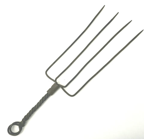 Early Wrought Iron Kitchen Tool Long 4 Prong Early American Open Hearth Utensil