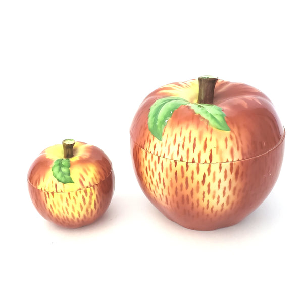 Vintage Apple Lidded Jars Made in Czechoslovakia Set of 2