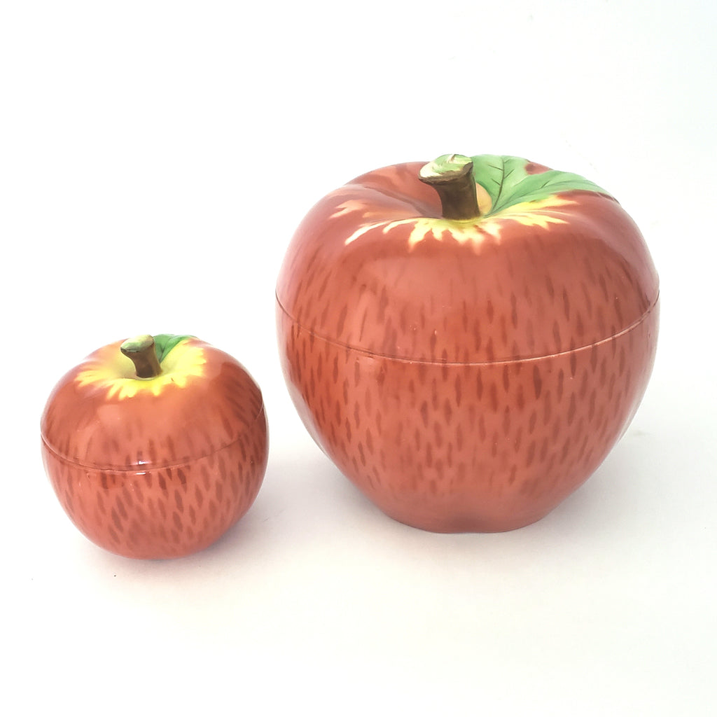 Vintage Apple Lidded Jars Made in Czechoslovakia Set of 2