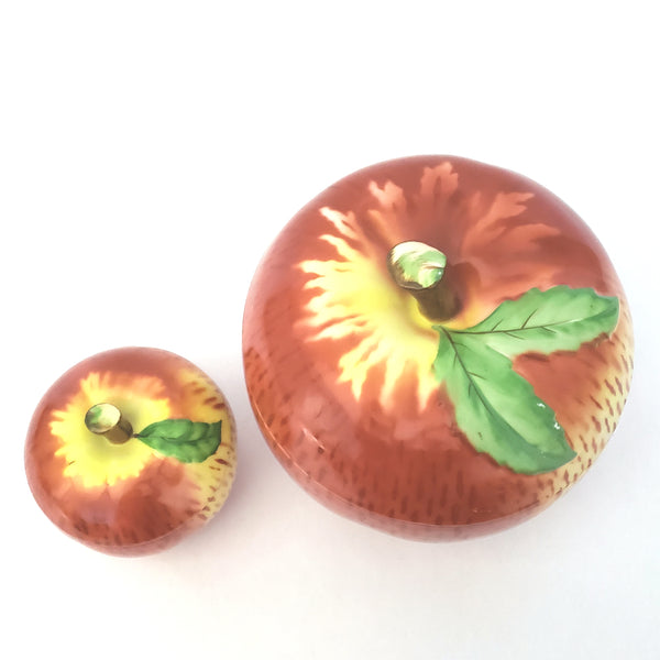 Vintage Apple Lidded Jars Made in Czechoslovakia Set of 2