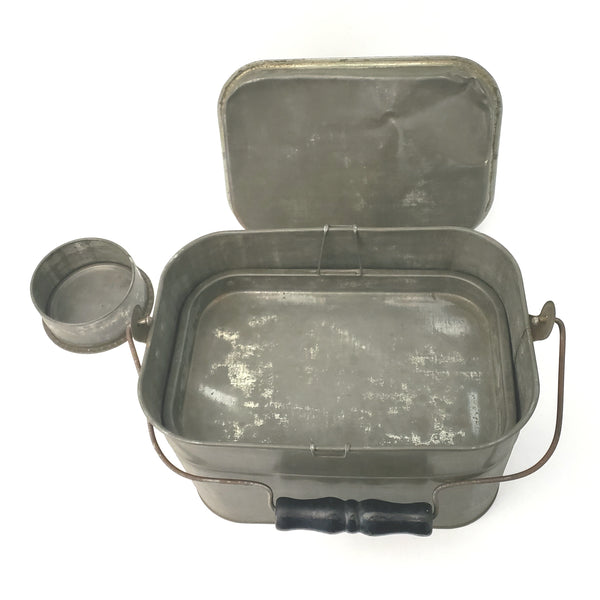 Antique Coal Miners Railroad Workers Metal Lunch Pail with Bail Handle Trays 5 Piece