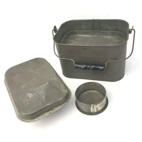 Antique Coal Miners Railroad Workers Metal Lunch Pail with Bail Handle Trays 5 Piece
