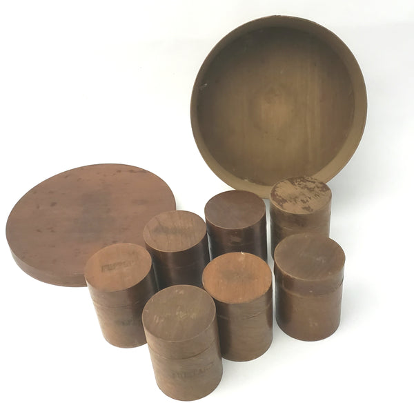 Early Round Bentwood Pantry Spice Box Set with 7 Spice Containers